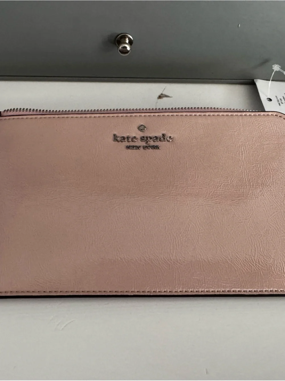 kate spade Light Pink Leather Zip Clutch